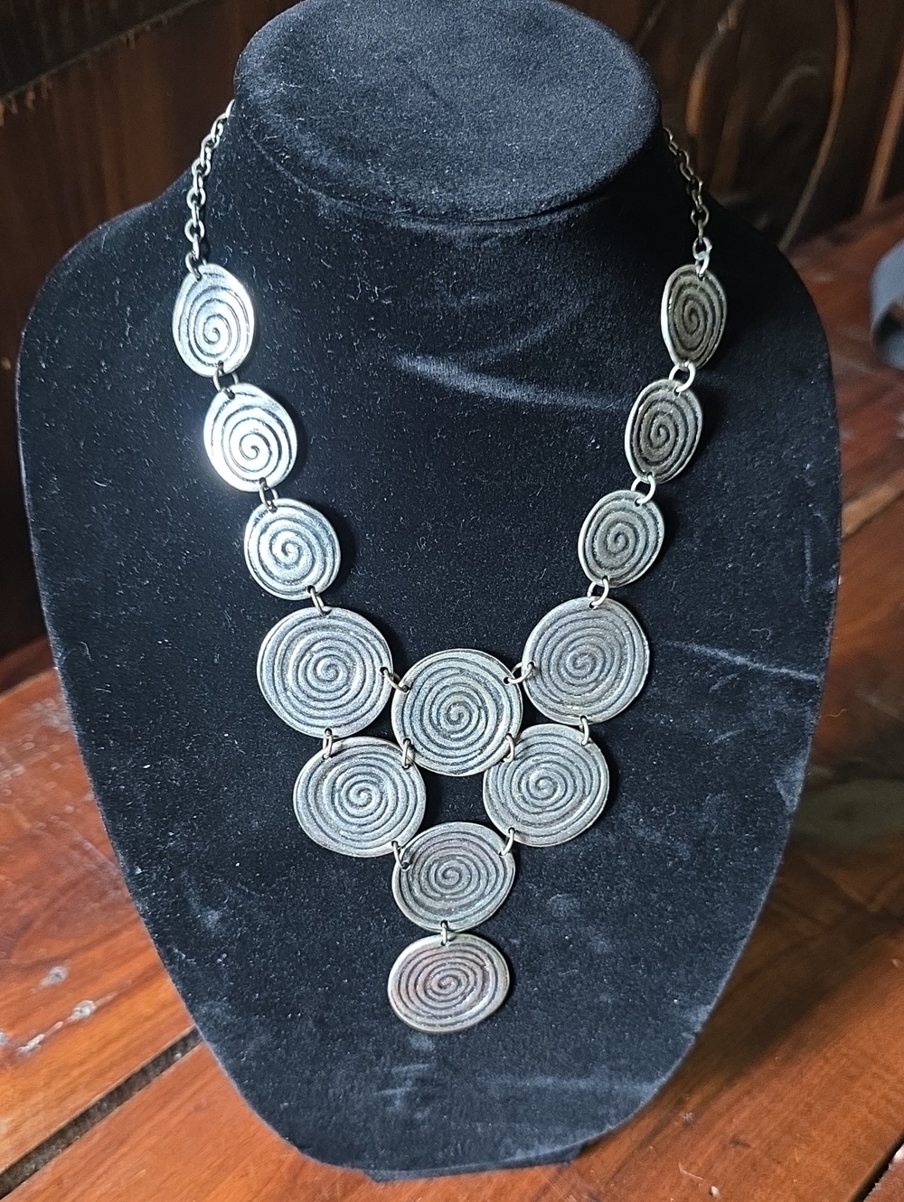 Silver Spiral Statement Necklace - Women Jewelry